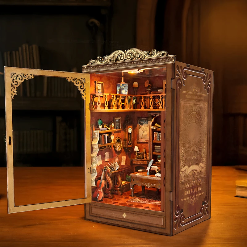 ชุดโมเดลไม้จิ๋วสำหรับทำเอง ชั้ - Diy Wooden Book Nook Kit Shelf Insert บทวิจารณ์และราคา
