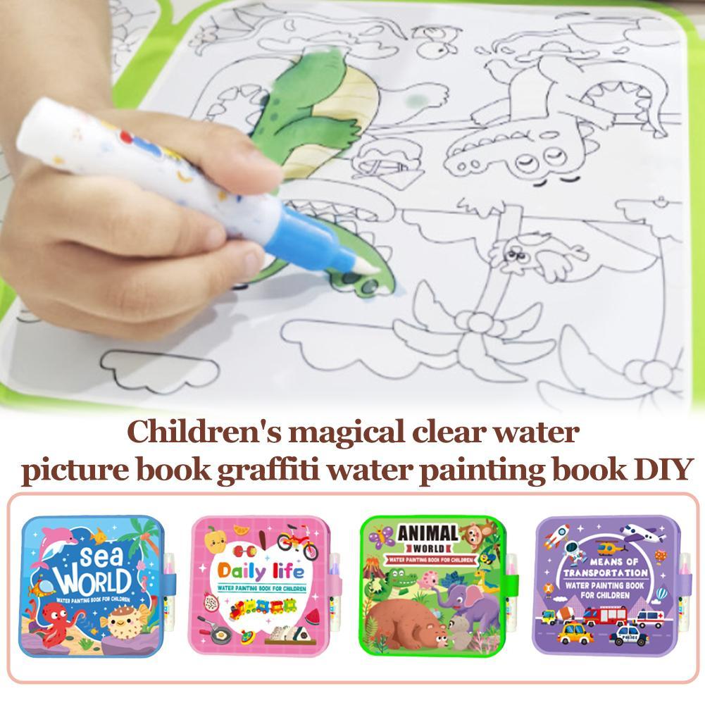 สมุดวาดภาพน้ำวิเศษ DIY สมุดระบ - Reusable Water Magic Coloring Book บทวิจารณ์และราคา