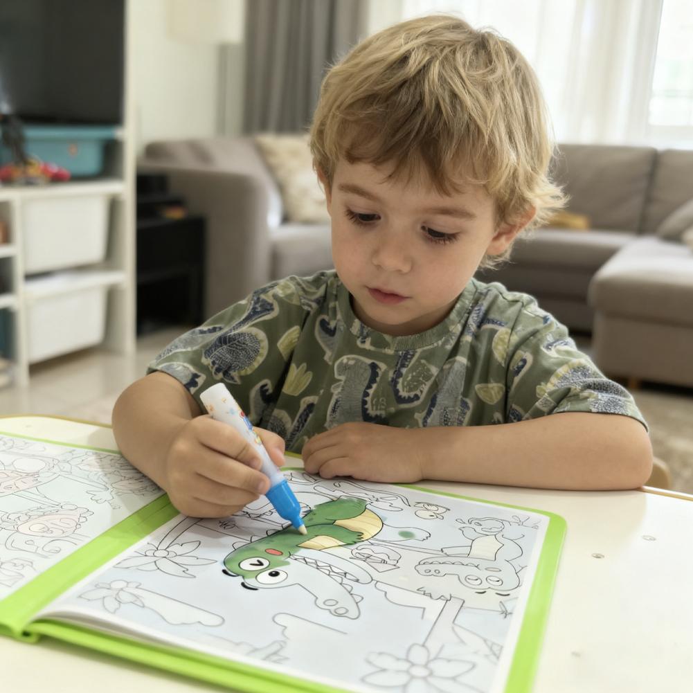 สมุดวาดภาพน้ำวิเศษ DIY สมุดระบ - Reusable Water Magic Coloring Book บทวิจารณ์และราคา