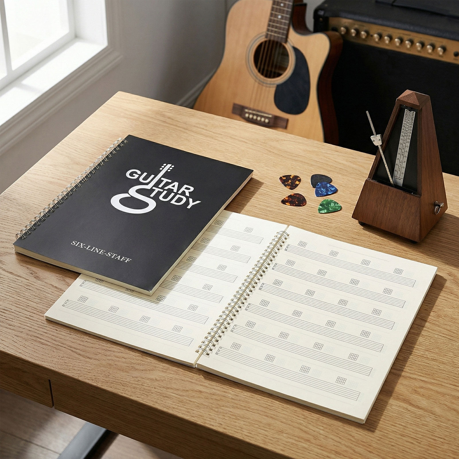 สมุดโน้ตสำหรับจดแท็บกีตาร์ 2 ช - Blank Sheet Music Notebook บทวิจารณ์และราคา