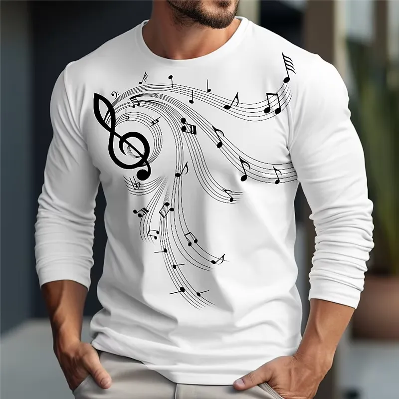 เสื้อยืดแขนยาวผู้ชาย ลายพิมพ์ด - Music บทวิจารณ์และราคา