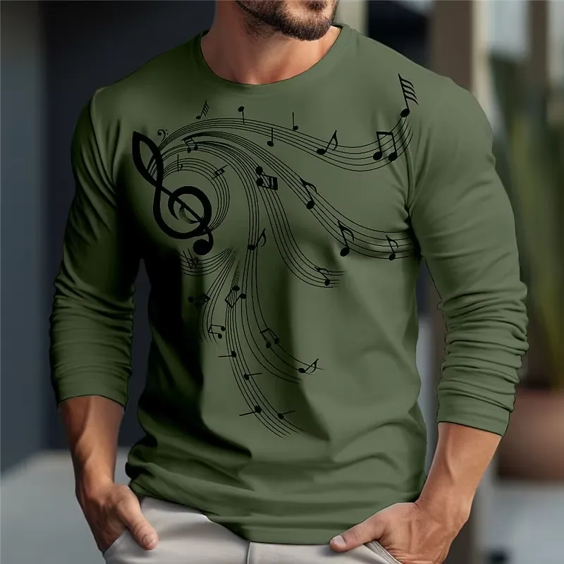 เสื้อยืดแขนยาวผู้ชาย ลายพิมพ์ด - Music บทวิจารณ์และราคา