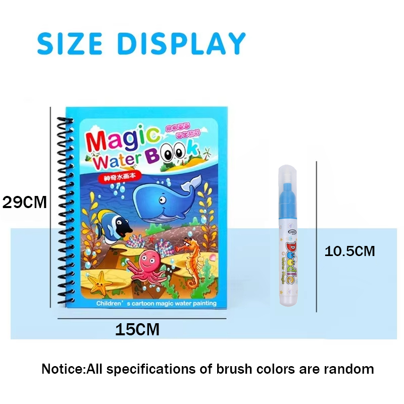 หนังสือวาดภาพระบายสีน้ำสำหรับเ - Reusable Water Magic Coloring Book บทวิจารณ์และราคา