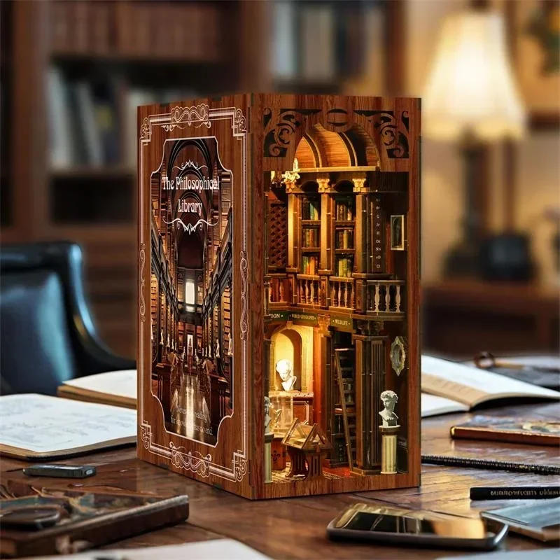 ชุดโมเดลจิ๋ว DIY ชั้นวางหนังสื - Diy Wooden Book Nook Kit Shelf Insert บทวิจารณ์และราคา